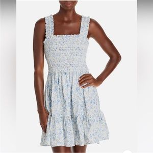 Bloomingdale’s Aqua Floral Eyelet Dress